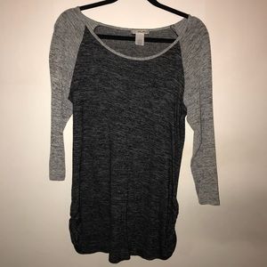Maternity two-toned gray baseball tee-shirt